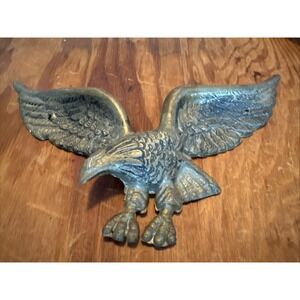 Vintage Cast Iron Eagle Goldtone 9 Inches Wide 5 Tall And 1 Inch From Wall